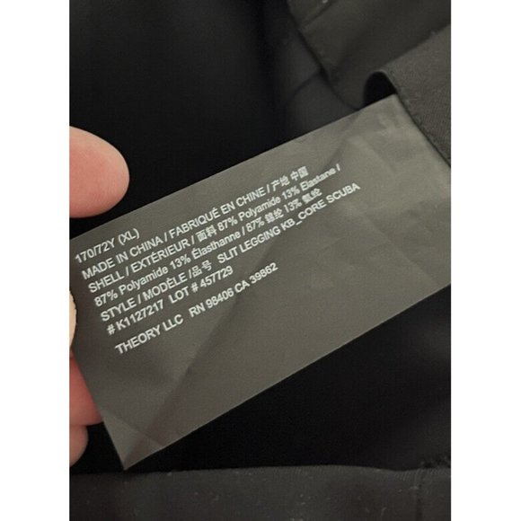 THEORY Womens XL Black Scuba Slit Legging Cropped Pants - Picture 7 of 7